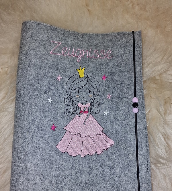 Zeugnismappe Mädchen Prinzessin mit Namen W125