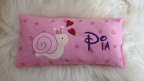 Wellnesskissen Wärmekissen Schnecke Kringel rosa mit Namen W1464