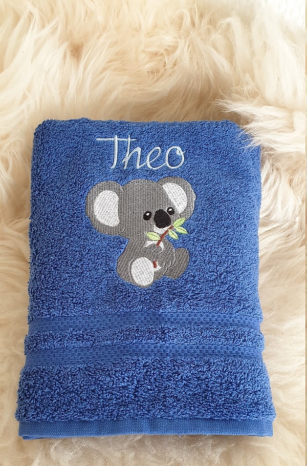 Handtuch Koala Ast royal mit Namen bestickt W595