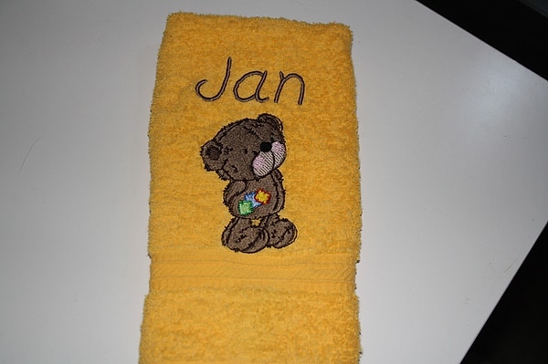 Handtuch Bär Teddy Flickenteddy mit Namen bestickt W438