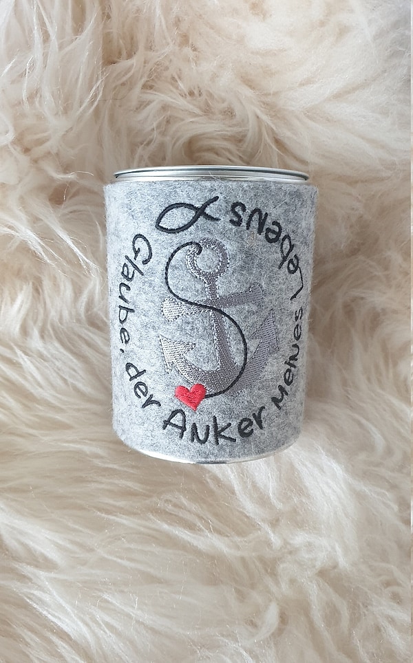 Spardose Anker Glaube des Lebens Wollfilz W148