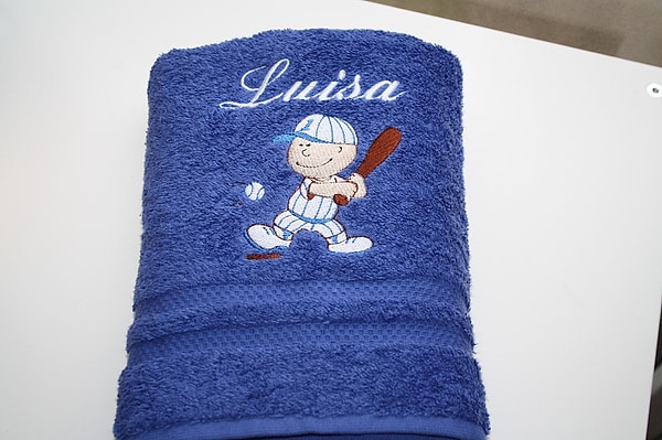 Handtuch Baseball Baseballspieler mit Namen bestickt W467