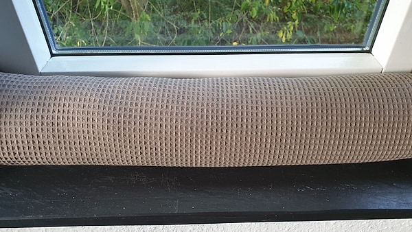 Zugluftkissen Zugluftstopper Zugluftschlange Zugluftdackel Waffelpique beige W9